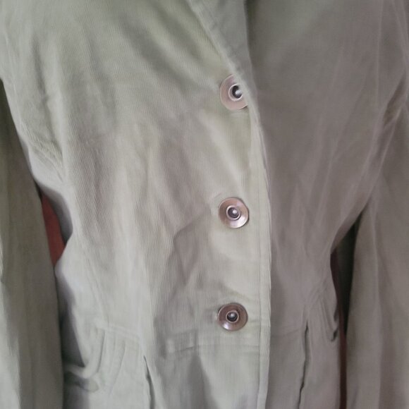 Cjbanks Women's Corduroy Jacket 2X Light Green Button-Up - Picture 6 of 7